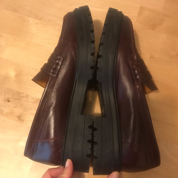 Sezane Albane Loafers Burgundy Leather - Picture 13 of 16